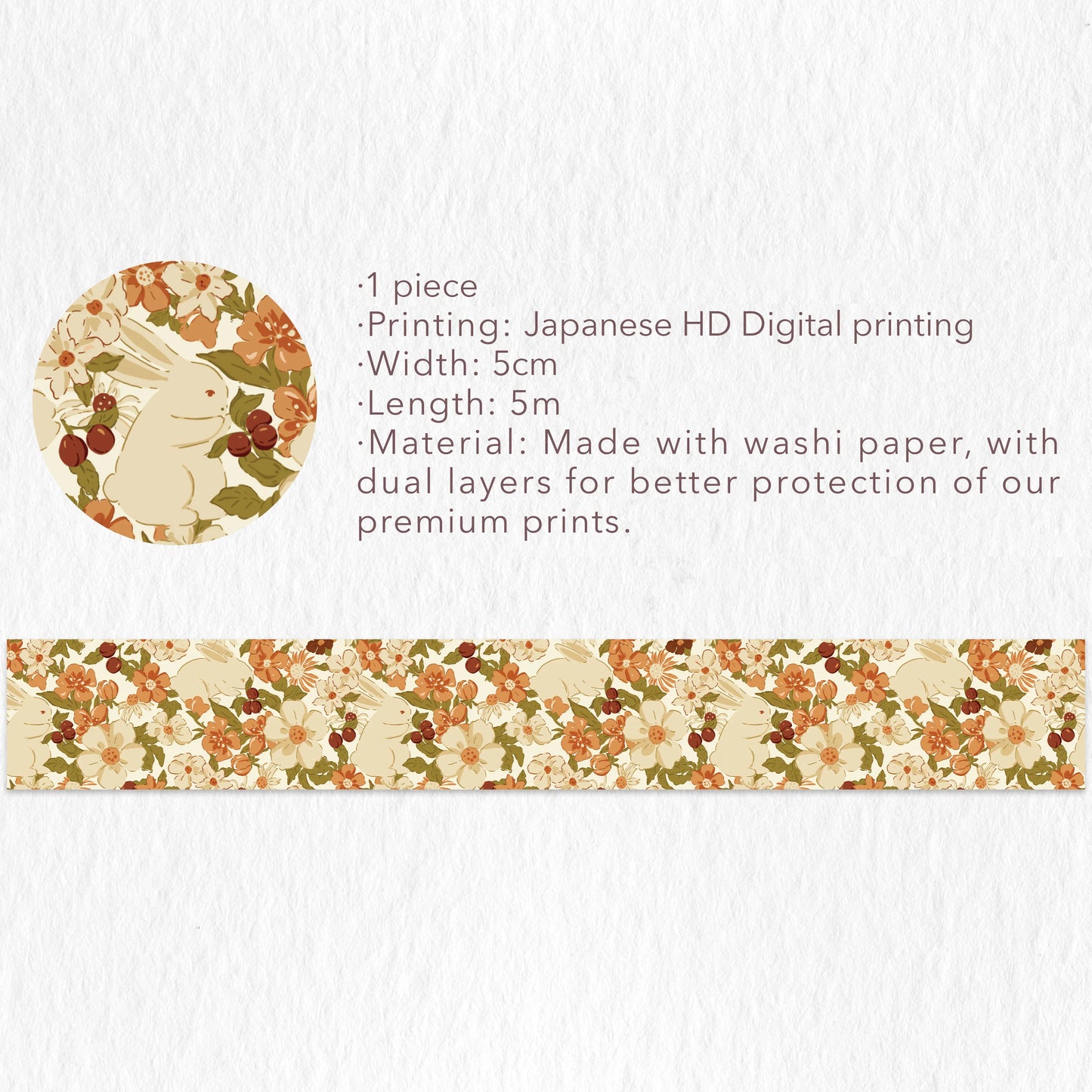 Rustic Camellia Wide Washi Tape Set