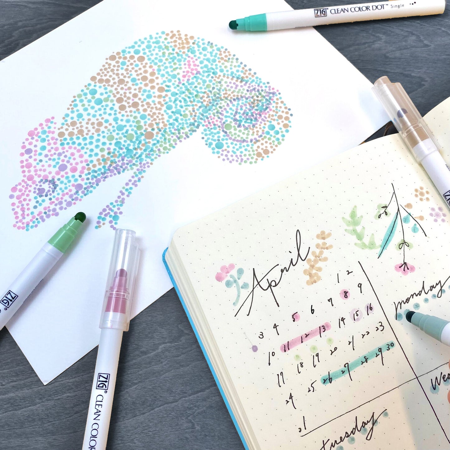 ZIG Clean Colour Dot 6-Colour Set (Milk Smoky)