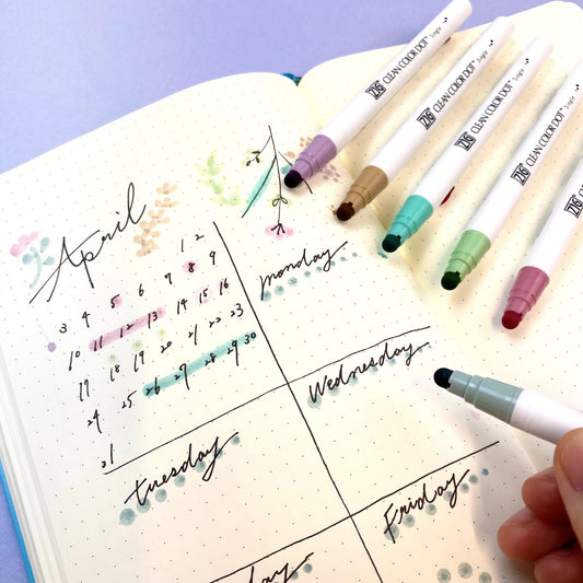 ZIG Clean Colour Dot 6-Colour Set (Milk Smoky)