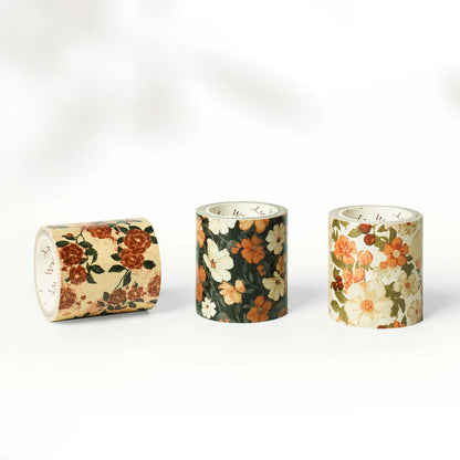 Rustic Camellia Wide Washi Tape Set