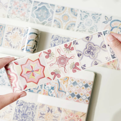 Mediterranean Tiles Wide Washi/PET Tape