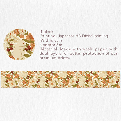 Rustic Camellia Wide Washi Tape Set