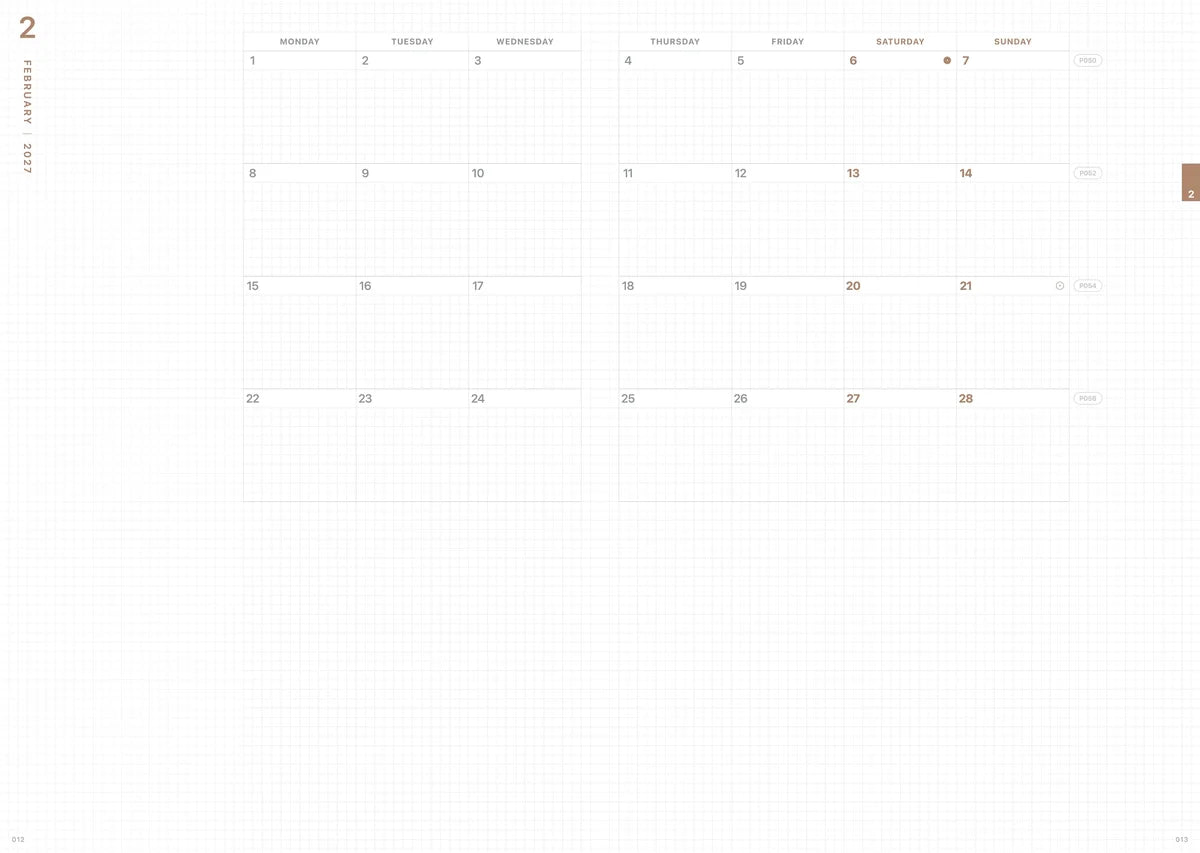 2027 Medium Weeks Planner B6