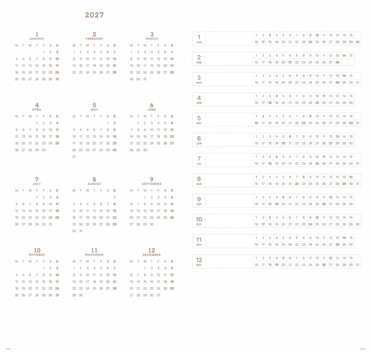 2027 Slim Biweek Planner