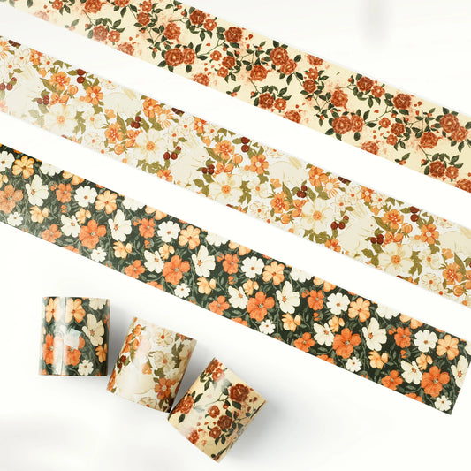 Rustic Camellia Wide Washi Tape Set