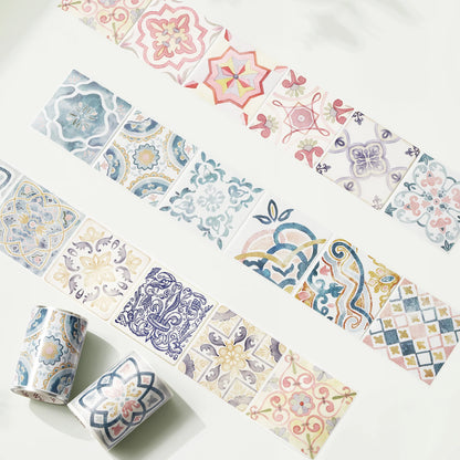 Mediterranean Tiles Wide Washi/PET Tape