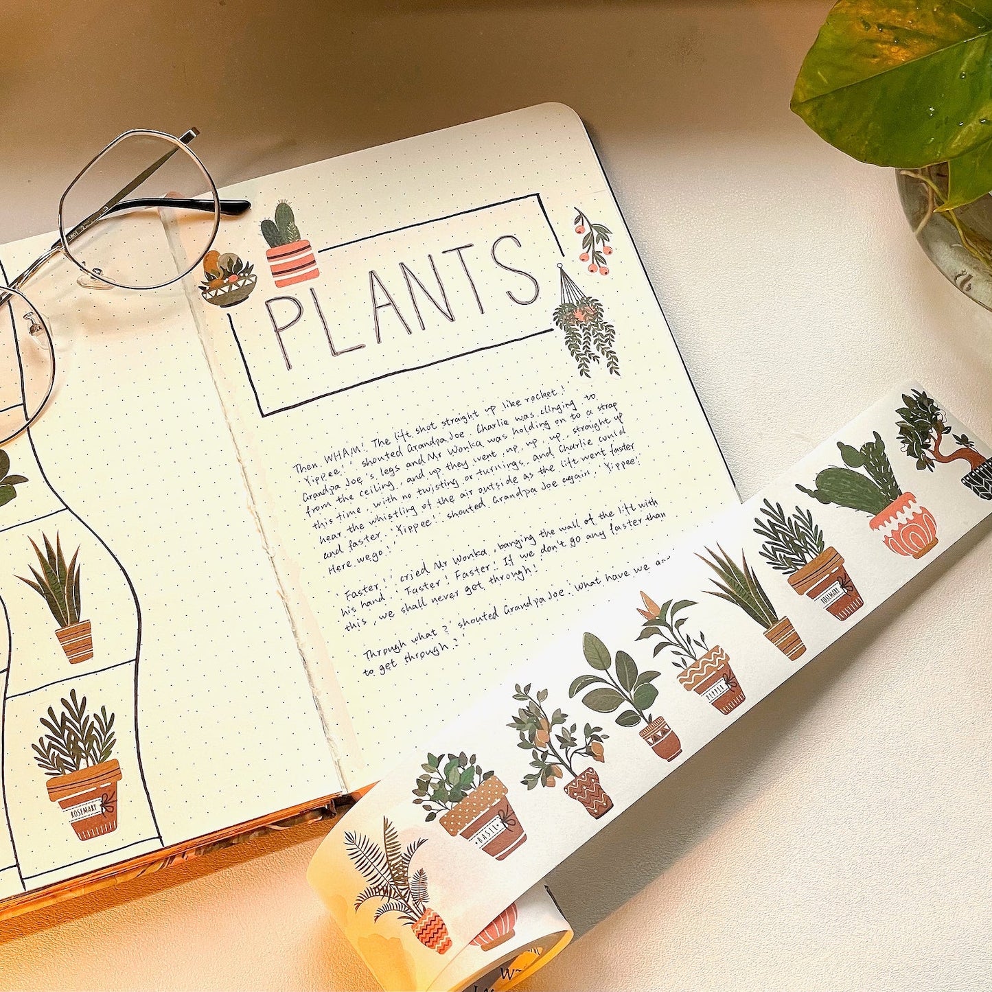 Green Oasis Washi Tape Sticker Set