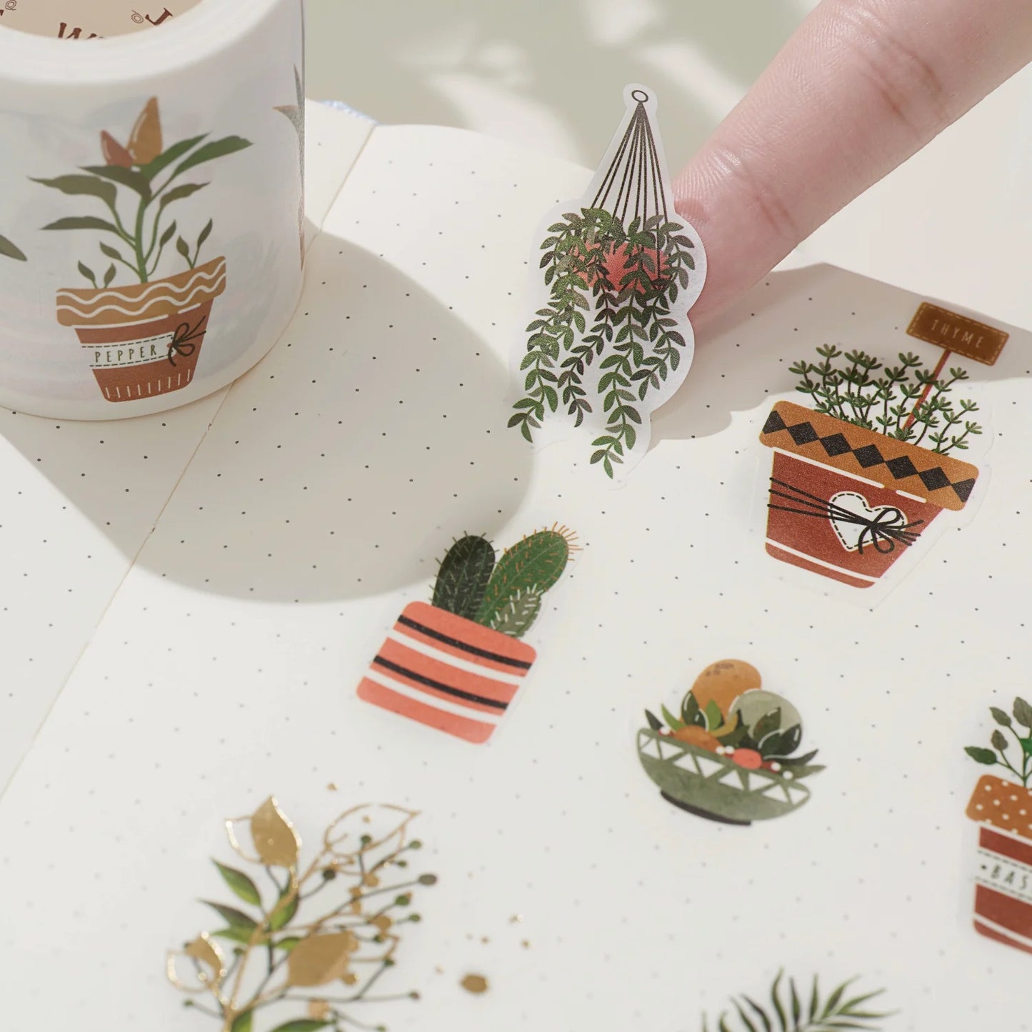 Green Oasis Washi Tape Sticker Set