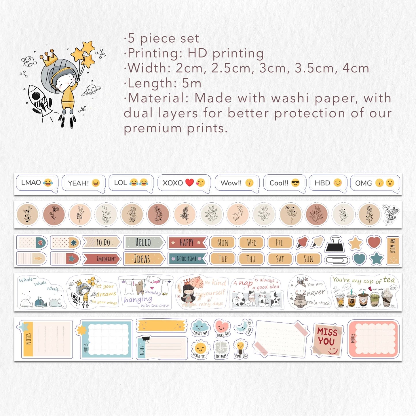 Planner's Washi Tape Sticker Set
